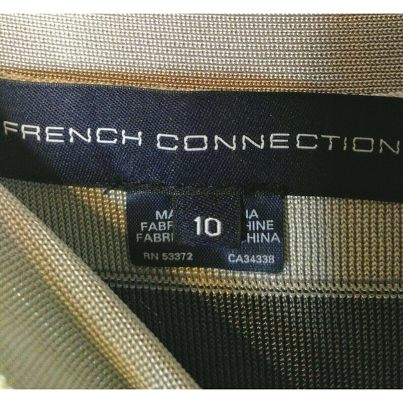 French Connection Sheath Bodycon Pencil Dress 10 Gray Black Ombre Knit - Picture 3 of 6